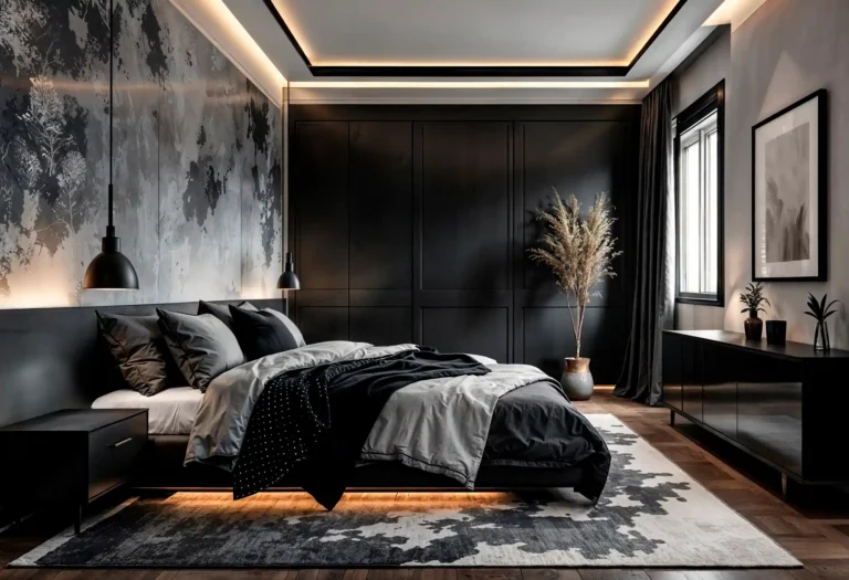 Fenton Carbon Grey bedroom 1