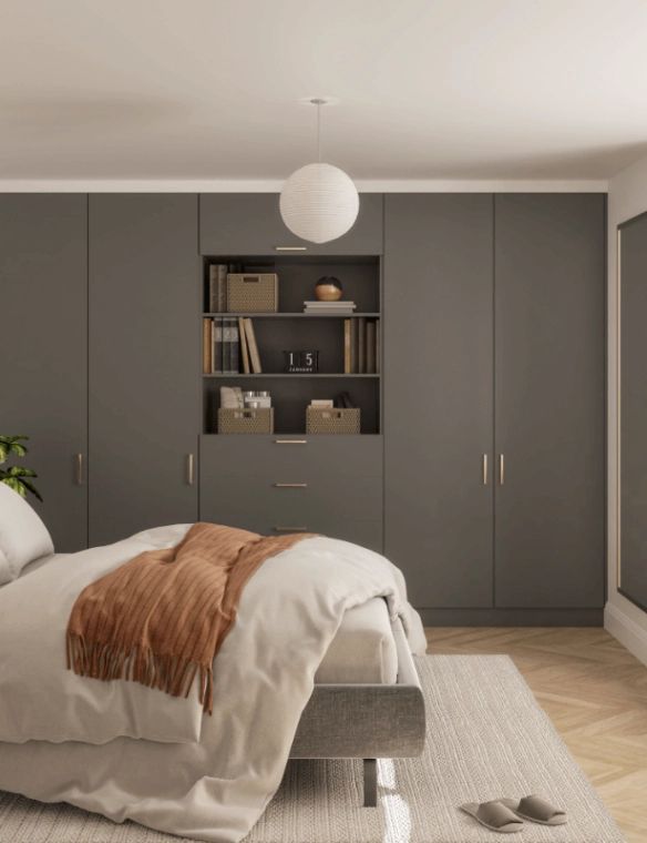 Fenton Carbon Grey bedroom