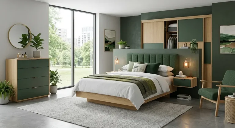 Oslo Kumbu Green Bedroom 4